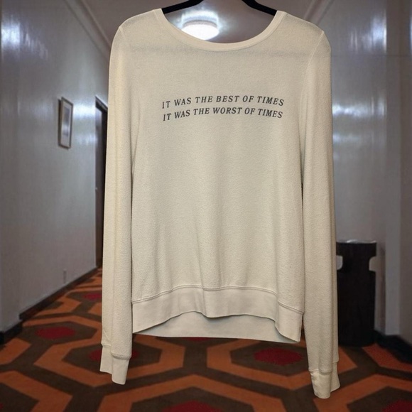 NWT Wildfox Best of Times Baggy Long Sleeve Jumper - Picture 5 of 6